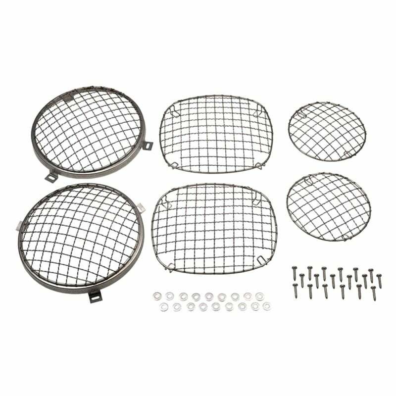 Kentrol Jeep CJ Wire Mesh Guard Set 6 Pieces 76-86 CJ Polished Silver - 30465