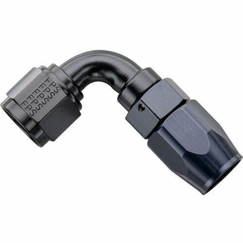 Fragola #6  X 90 Power Flow Hose End  Black - 109006-BL