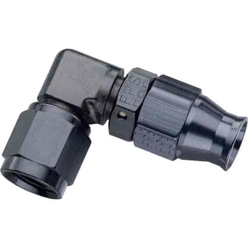 Fragola #4 Real Street, 90 Deg. Forged Hose End, Black, For PTFE Hose - 689904-BL