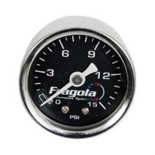 Fragola 1/8 Npt Fuel Pressure Gauge 0-15 Psi Dry - 900001