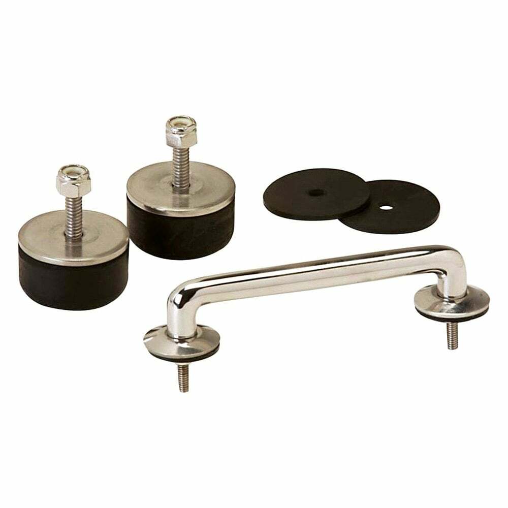 Kentrol Jeep TJ/JK Windshield Tie Down Kit 97-18 Wrangler TJ/JK Polished Silver - 30503