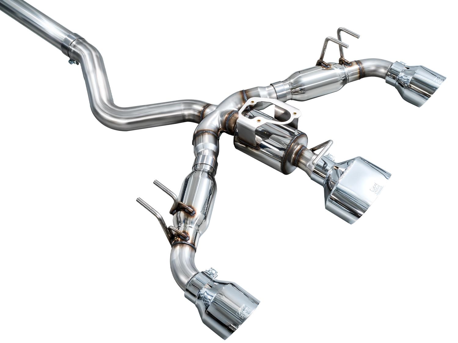 AWE Track Edition Exhaust - Chrome Silver Tips (2022+ GR Corolla) - 3020-52472