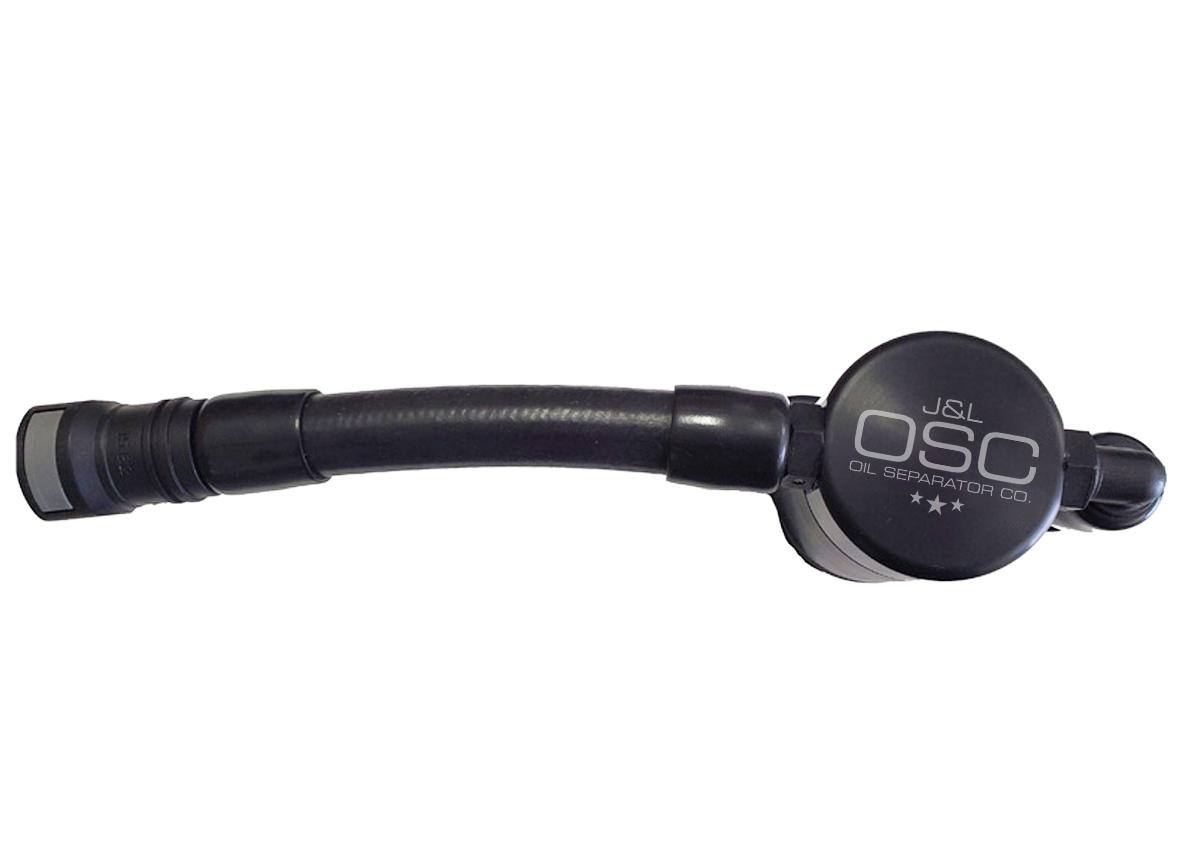 J&L Oil Separator 3.0 V2 Driver Side, Black Anodized (2005-2010 Mustang GT; Bullitt; Saleen) Does not use PCV Factory Hose - 3051D-B