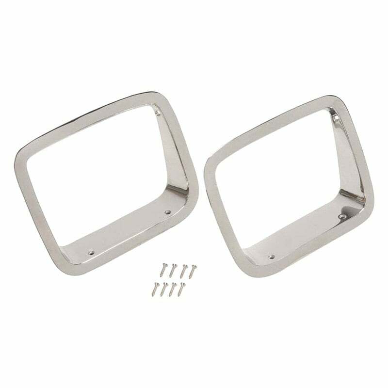 Kentrol Jeep YJ Headlight Bezels Pair 87-95 Wrangler TJ Polished Silver - 30536