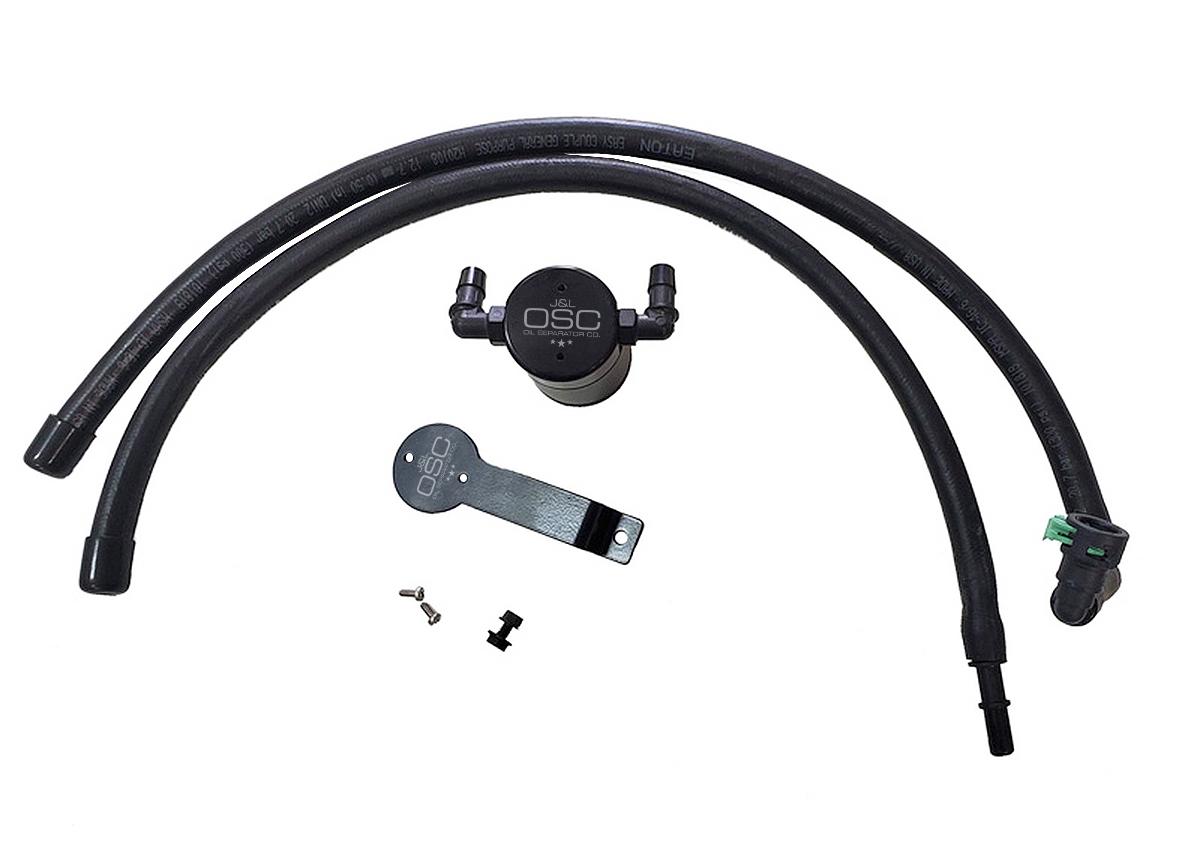 J&L Oil Separator 3.0 Driver Side, Black Anodized (2020-2024 Ford Explorer 2.3L EcoBoost) - 3055D-B