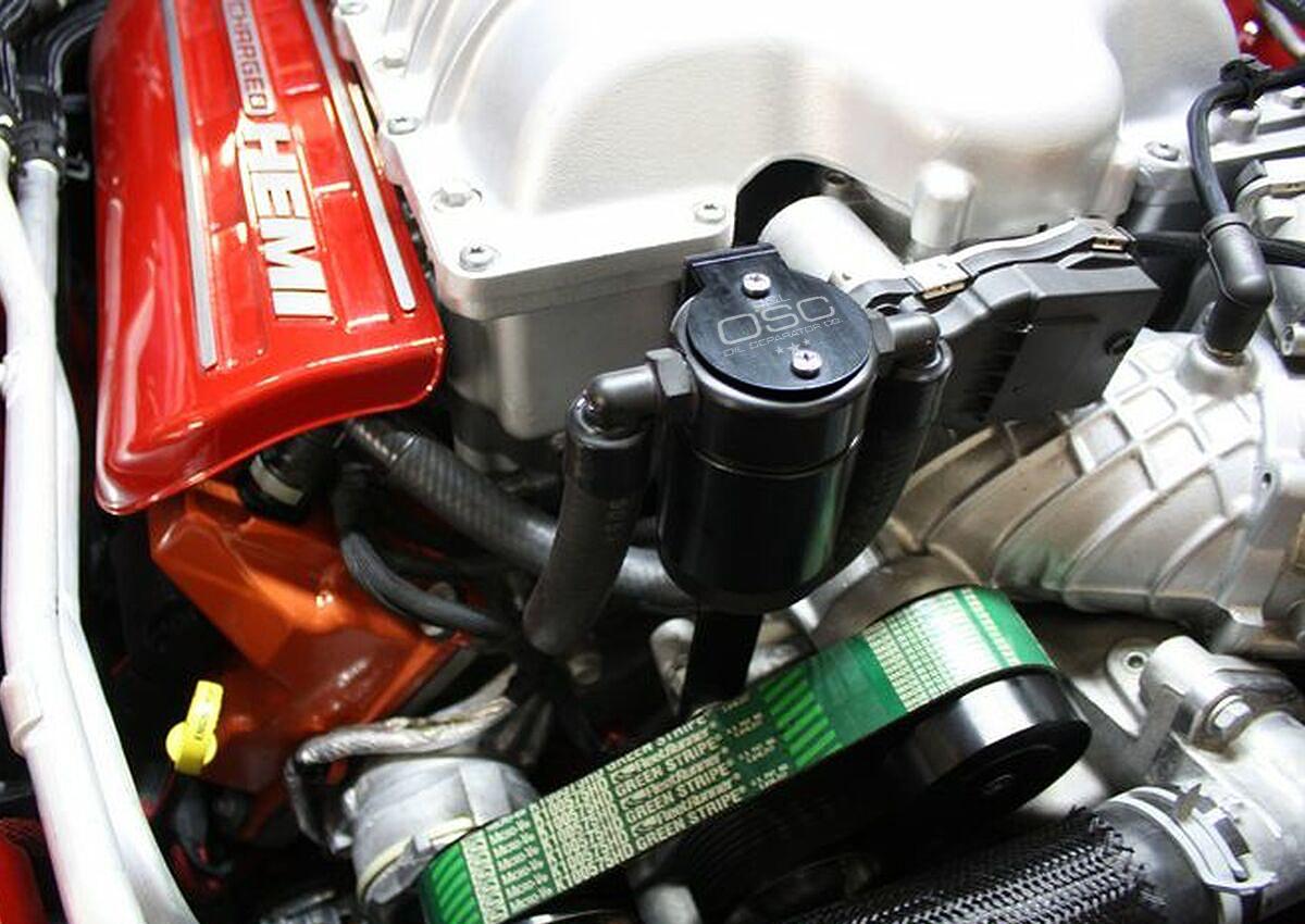 J&L 3060P-B 2015-2018 Hellcat / Trackhawk / Demon Passenger Side 3.0 Oil Separator (Black Anodized)