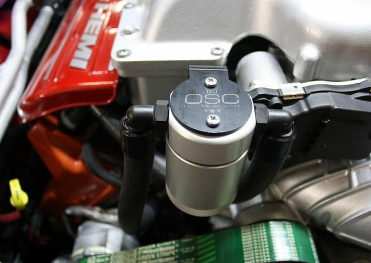 J&L 3060P-C 2015-2018 Hellcat / Trackhawk / Demon Passenger Side 3.0 Oil Separator (Clear Anodized)