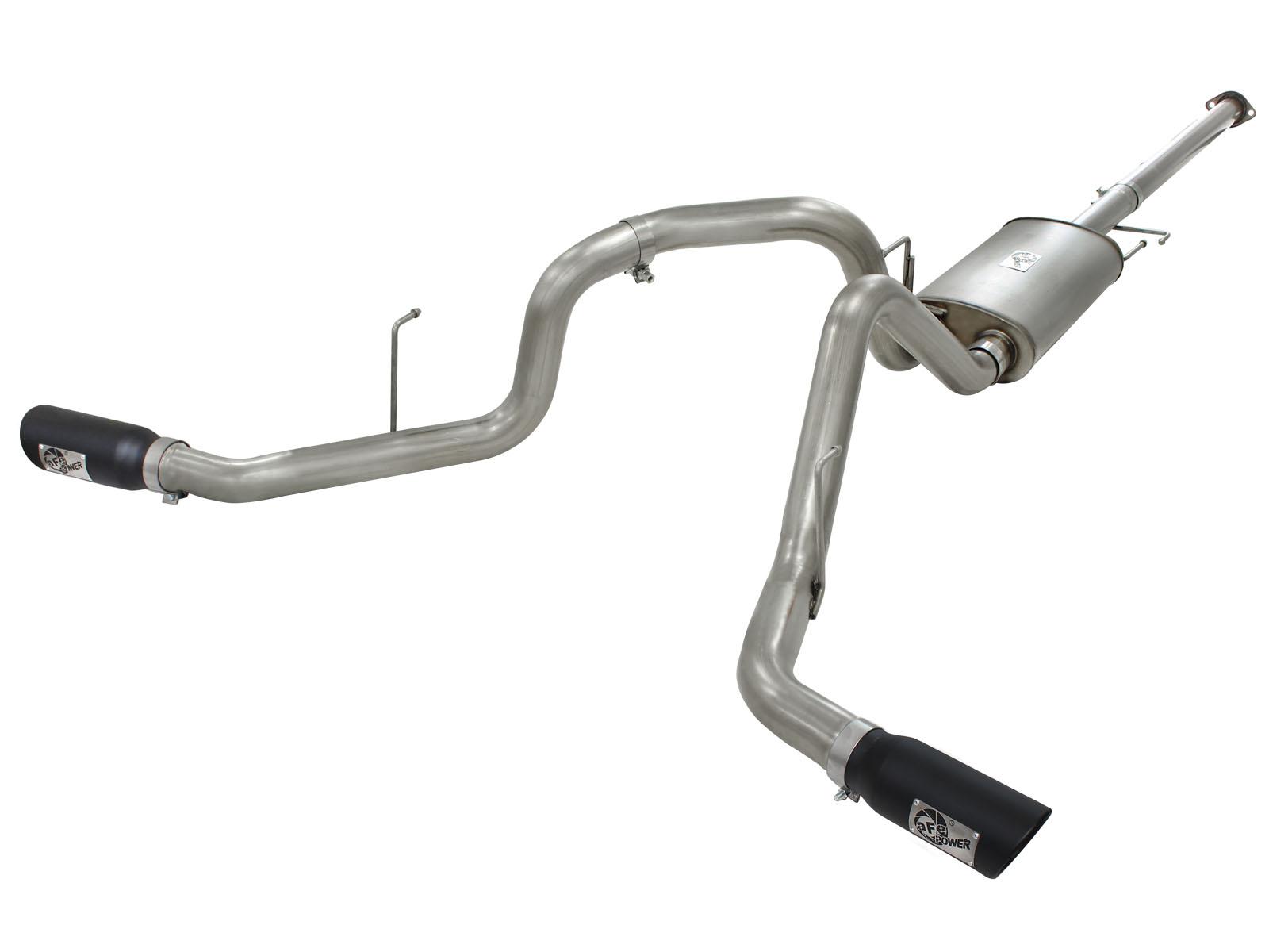 AFE MACH Force-Xp 3 IN 409 Stainless Steel Cat-Back Exhaust System w/Black Tip (2011-2014 F-150) - 49-43056-B