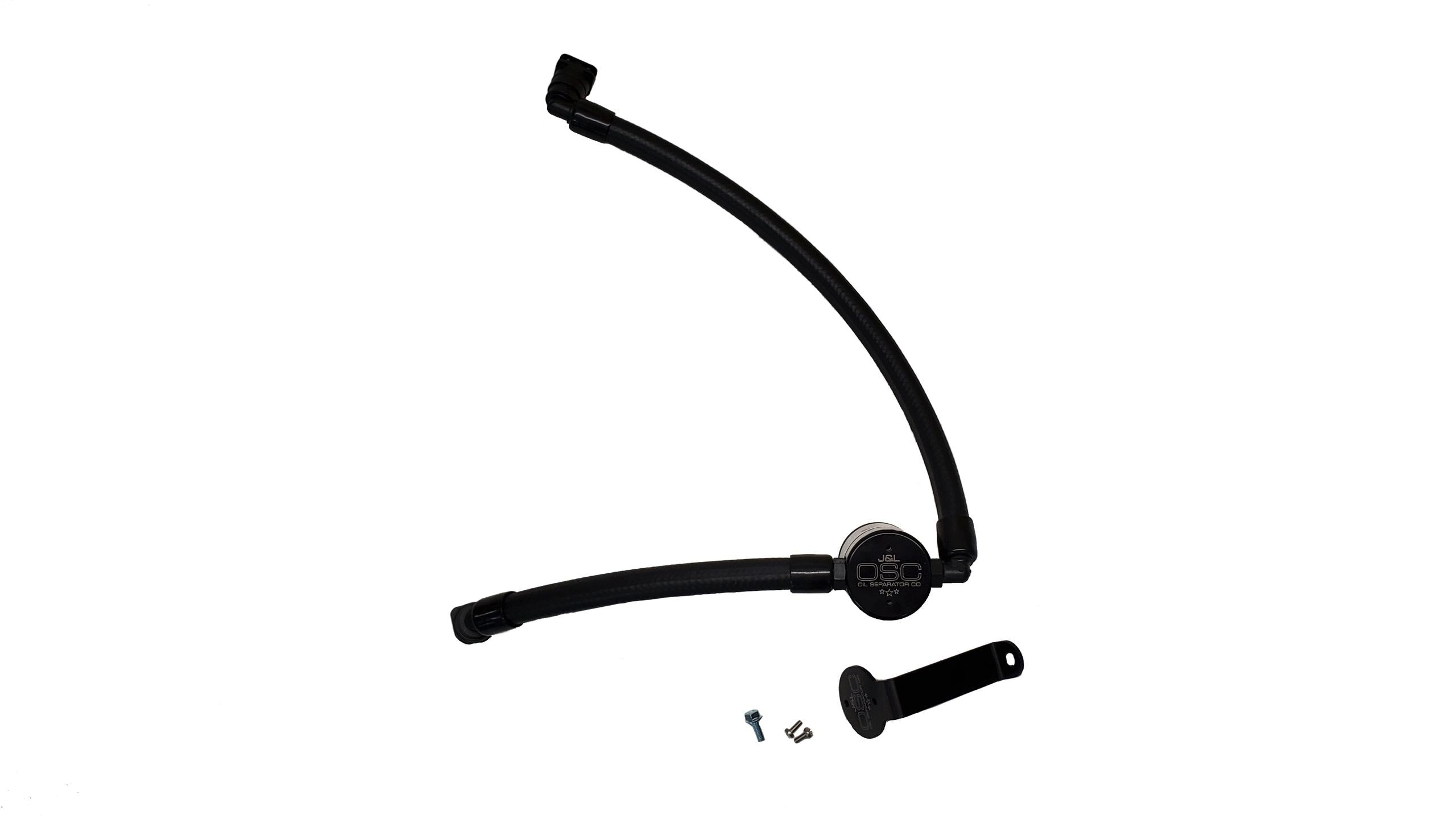 J&L 3.0 Passenger Side Oil Separator - Black Anodized (2021-2025 Ford Bronco 2.7L) - 3073P-B