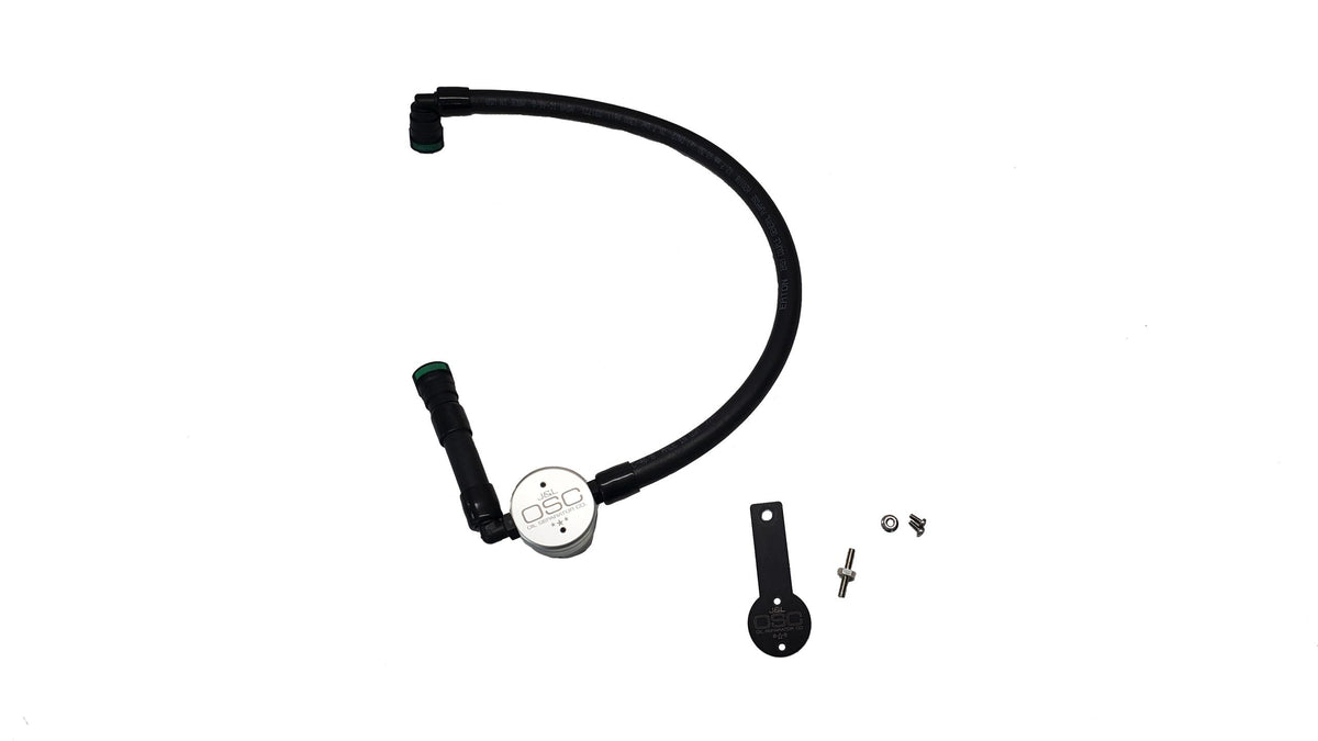J&L 3.0 Passenger Side Oil Separator - Clear Anodized (2016-2022 Dodge Durango / Jeep Grand Cherokee 3.6L) - 3074P-C