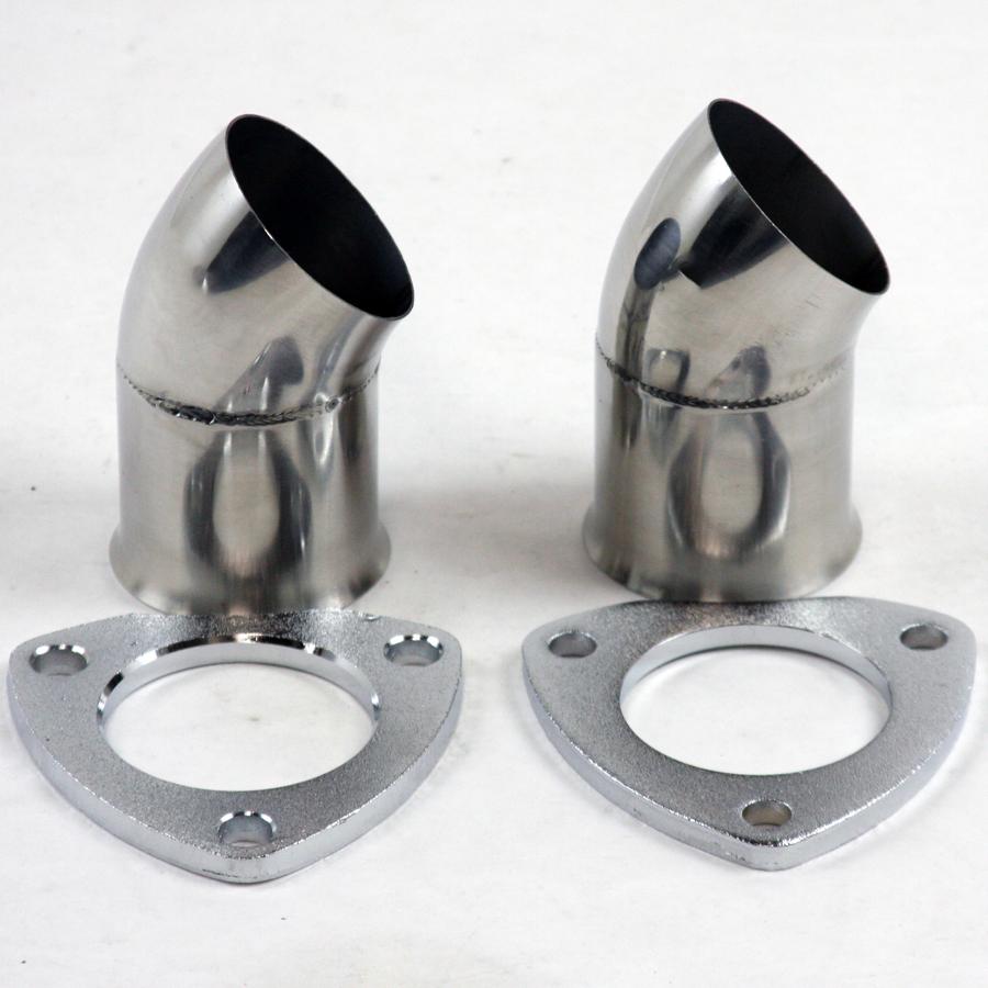 Granatelli 3.0" (76Mm) Turn Down With 3-Bolt Flange And Gaskets - Set Of Two - 307530-2