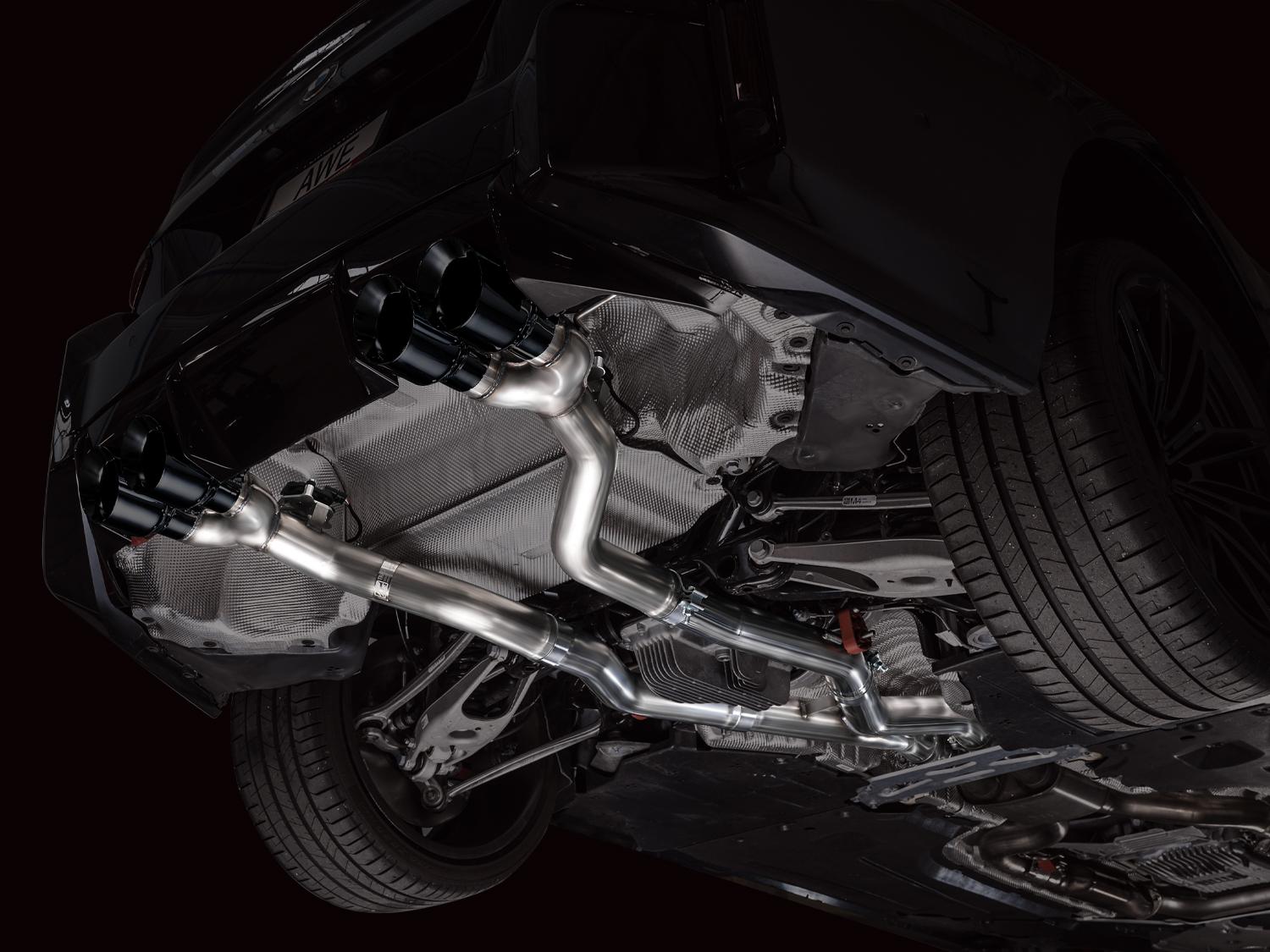 AWE Track Edition Exhaust for BMW G87 M2 - Diamond Black Tips - 3020-43487