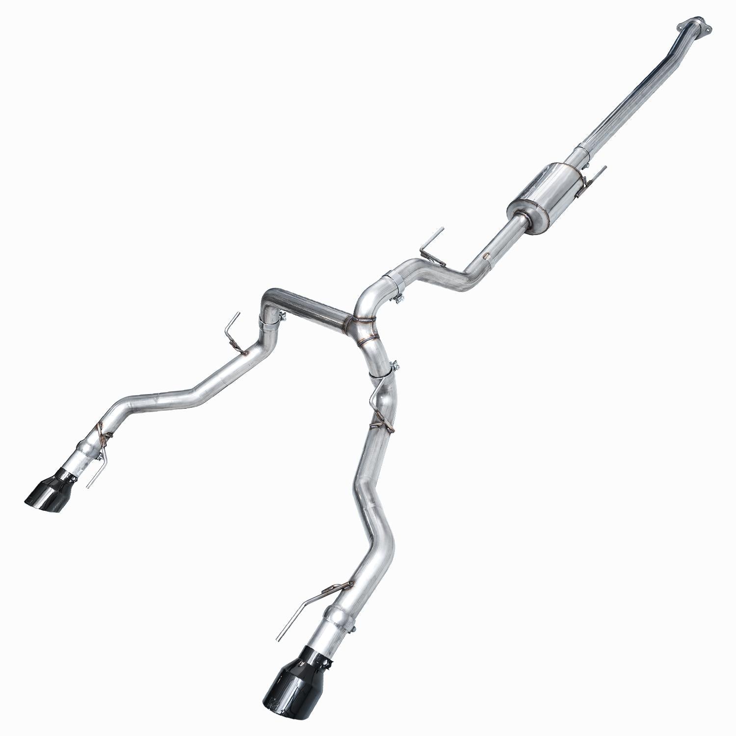 AWE 0FG Non-Resonated Catback (With Bumper Cutouts) - Diamond Black Tips (2021-2025 F-150 Tremor 3.5L / 5.0L) - 3020-33402