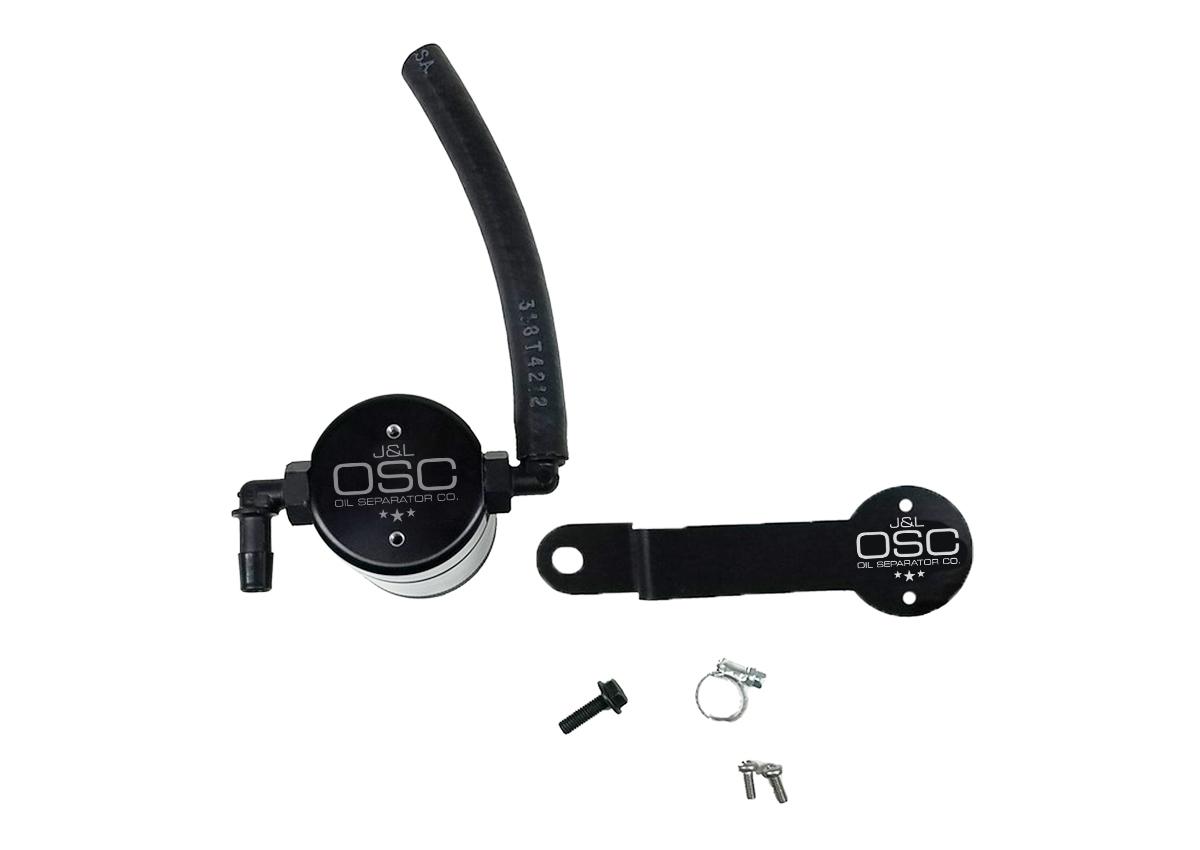 J&L Oil Separator 3.0 Passenger Side, Black Anodized (2017-2019 Honda Civic Type R) - 3100P-B