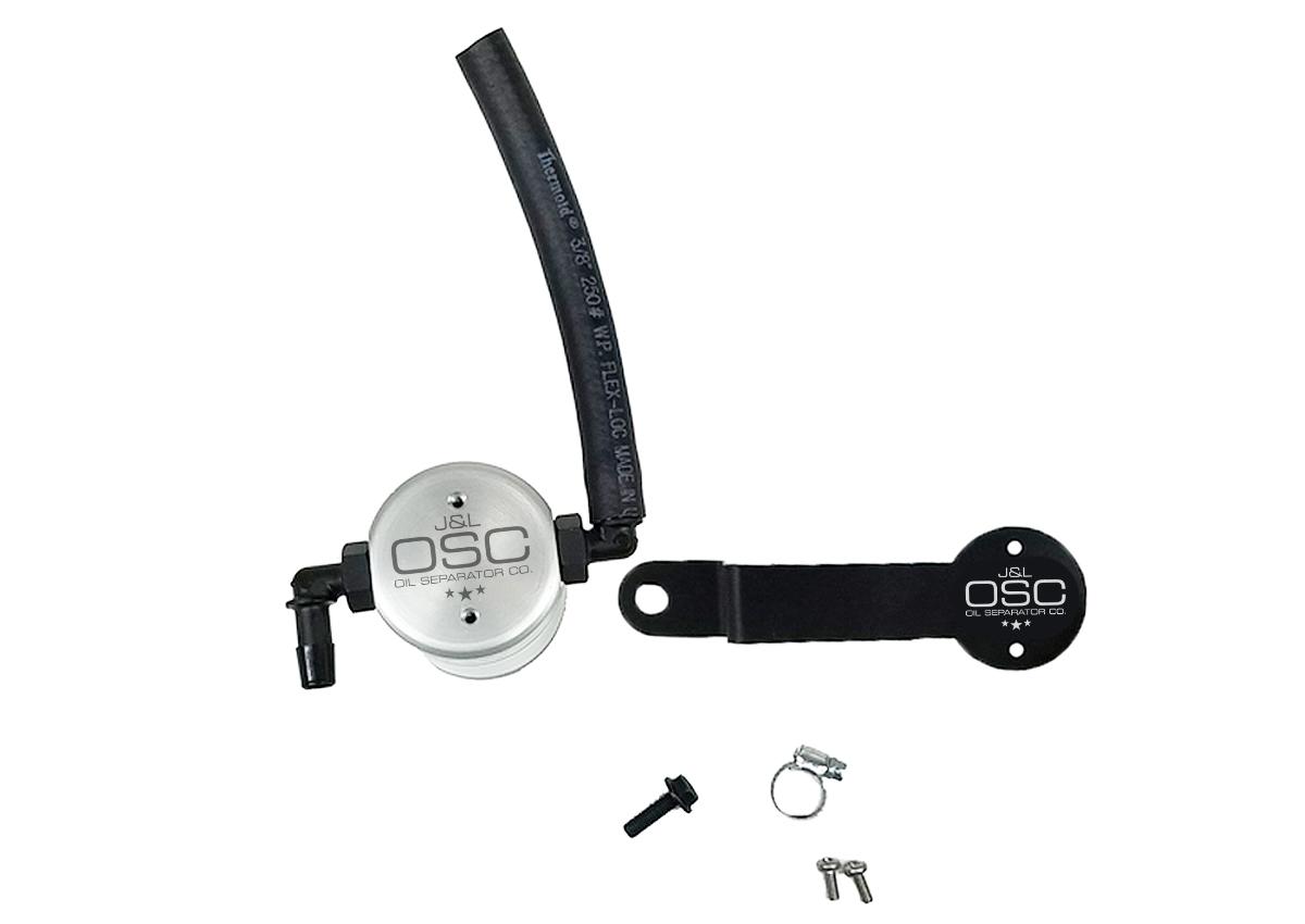 J&L Oil Separator 3.0 Passenger Side, Clear Anodized (2017-2019 Honda Civic Type R) - 3100P-C