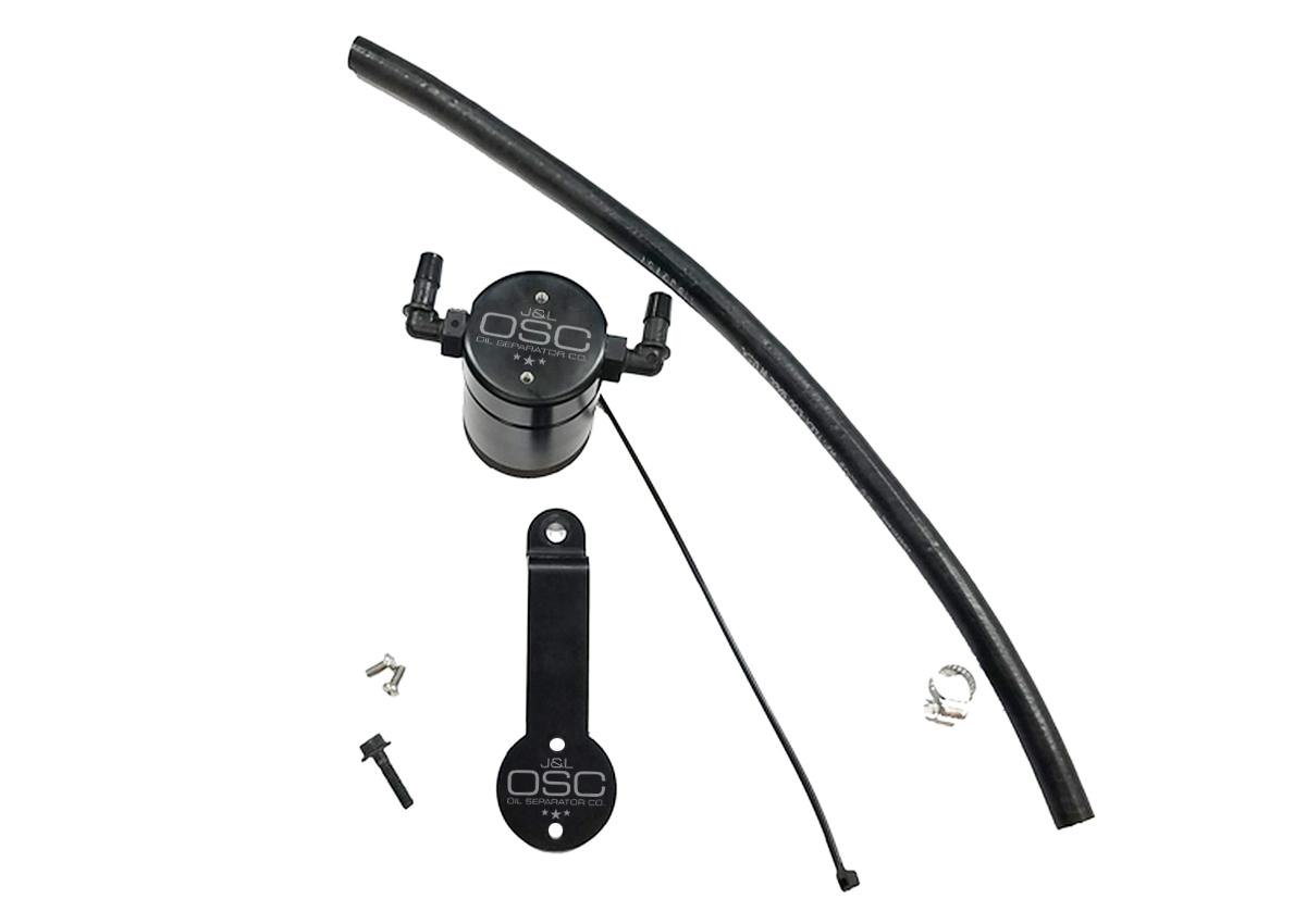 J&L Oil Separator 3.0 Passenger Side, Black Anodized (2016-2019 Honda Civic 1.5L Turbo EX/SI) - 3102P-B