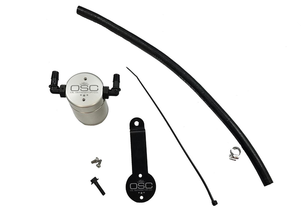 J&L Oil Separator 3.0 Passenger Side, Clear Anodized (2016-2019 Honda Civic 1.5L Turbo EX/SI) - 3102P-C