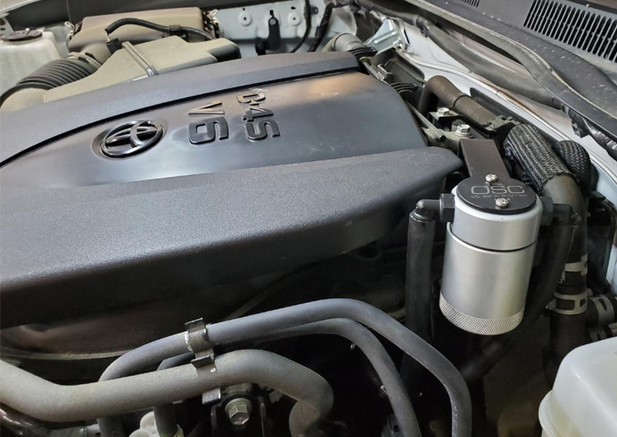 J&L Oil Separator 3.0 Driver Side, Clear Anodized (2016-2020 Toyota Tacoma 3.5L) - 3104D-C
