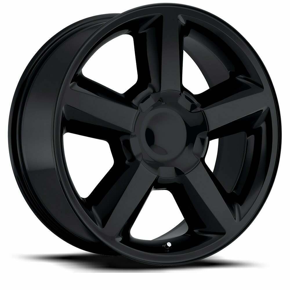 Factory Reproductions Chevy Tahoe Wheels 20X8.5 6X5.5 +30 HB 78.1 2007 Tahoe Gloss Black With Cap FR Series 31 Factory Reproductions - 31085306502