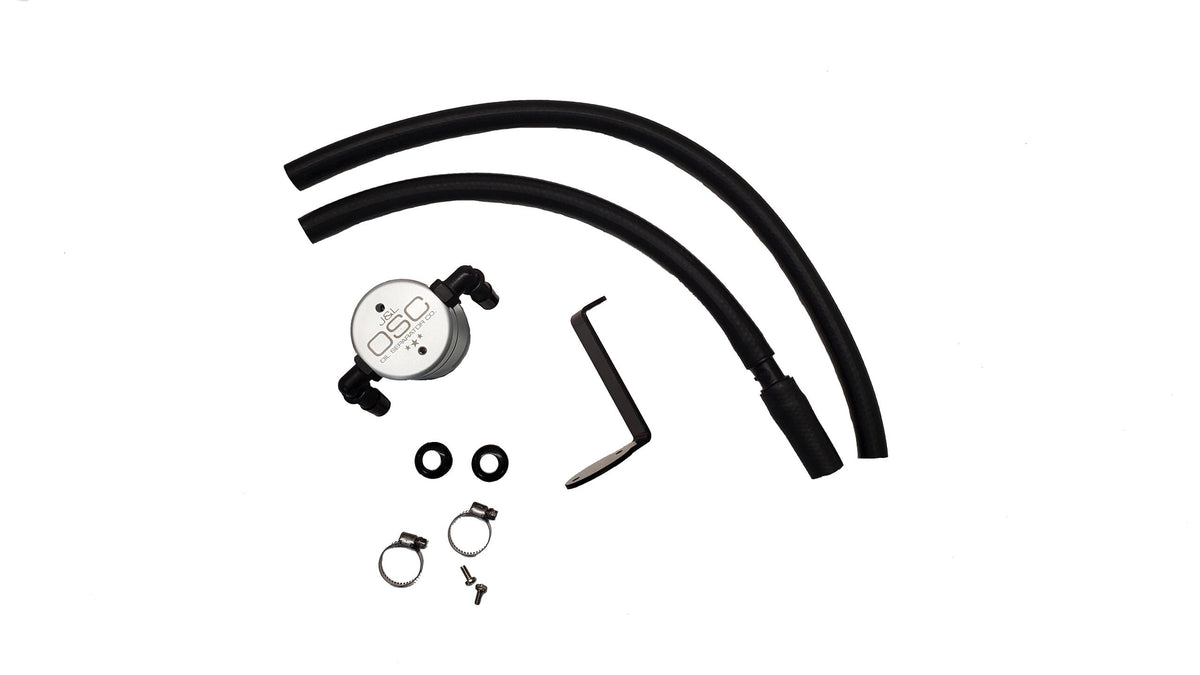 J&L 3111D-C 3.0 Oil Separator Driver Side (2014-2022 Mazda CX-5 2.5L Non-Turbo) - Clear Anodized
