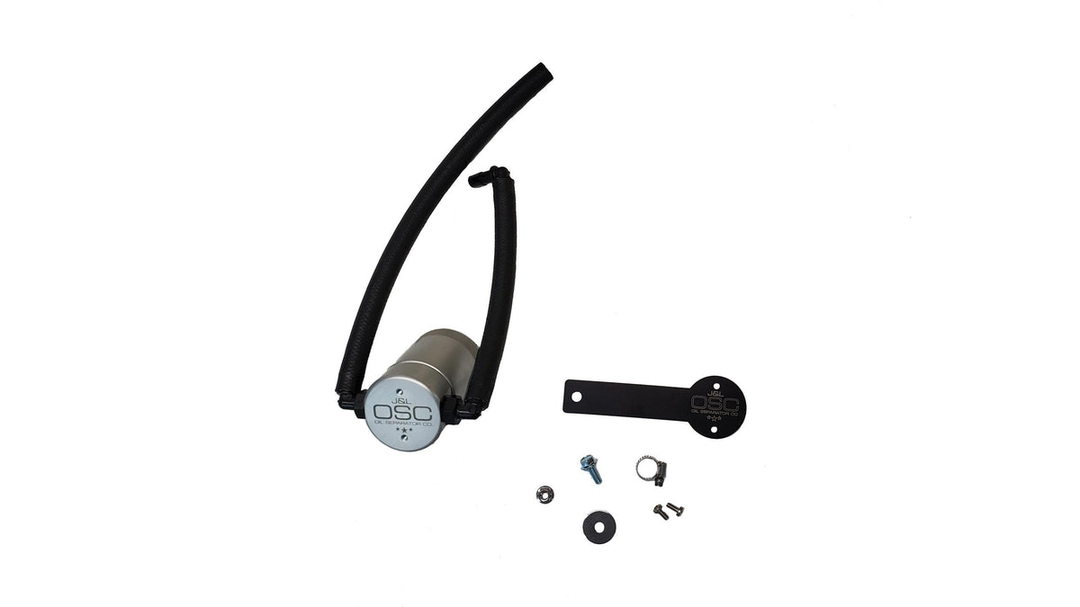 J&L 3.0 Passenger Side Oil Separator - Clear Anodized (2022 Nissan Frontier 3.0L) - 3113P-C