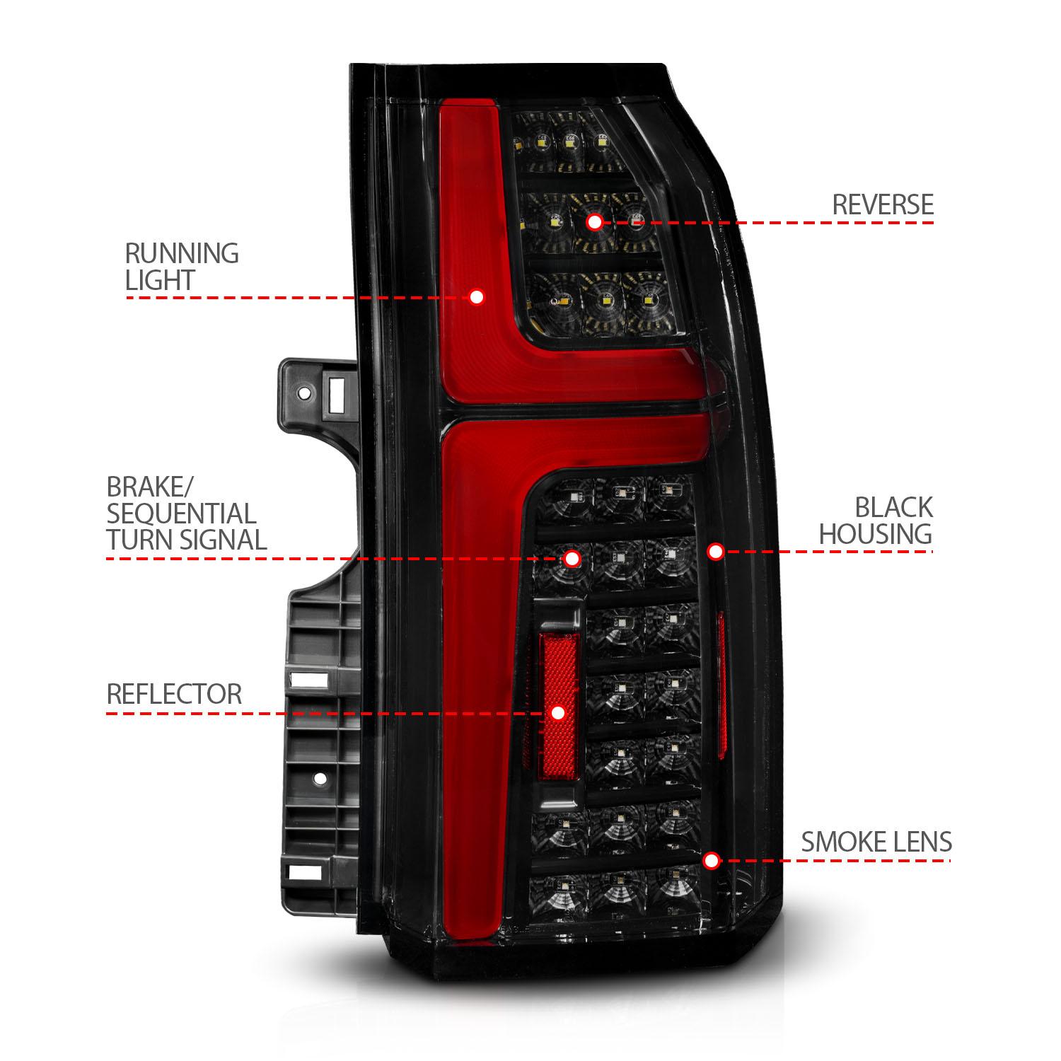 ANZO Tail Light Assembly (2015-2020 Suburban, Tahoe) - 311468