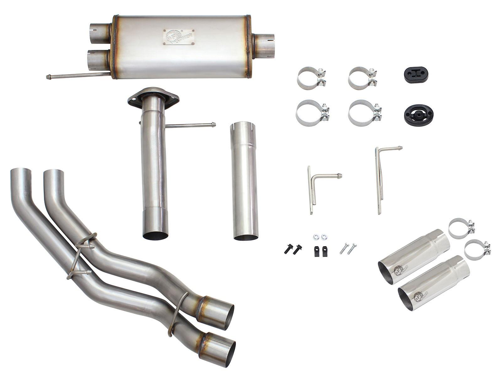 AFE Rebel Series 3 IN to 2-1/2 IN 409 Stainless Steel Cat-Back Exhaust w/ Polish Tip (2009-2014 F-150) - 49-43080-P
