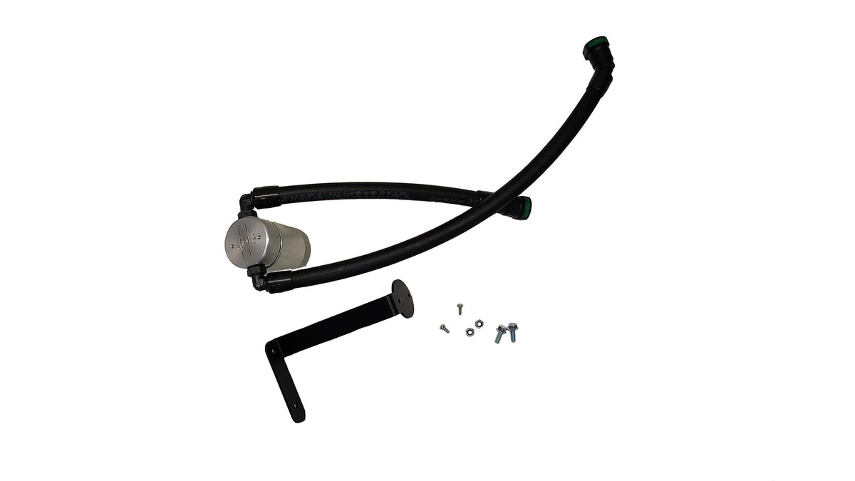 J&L Oil Separator 3.0 Passenger Side, Clear Anodized (2021-2026 Ford F-150 - 5.0L) - 3131P-C