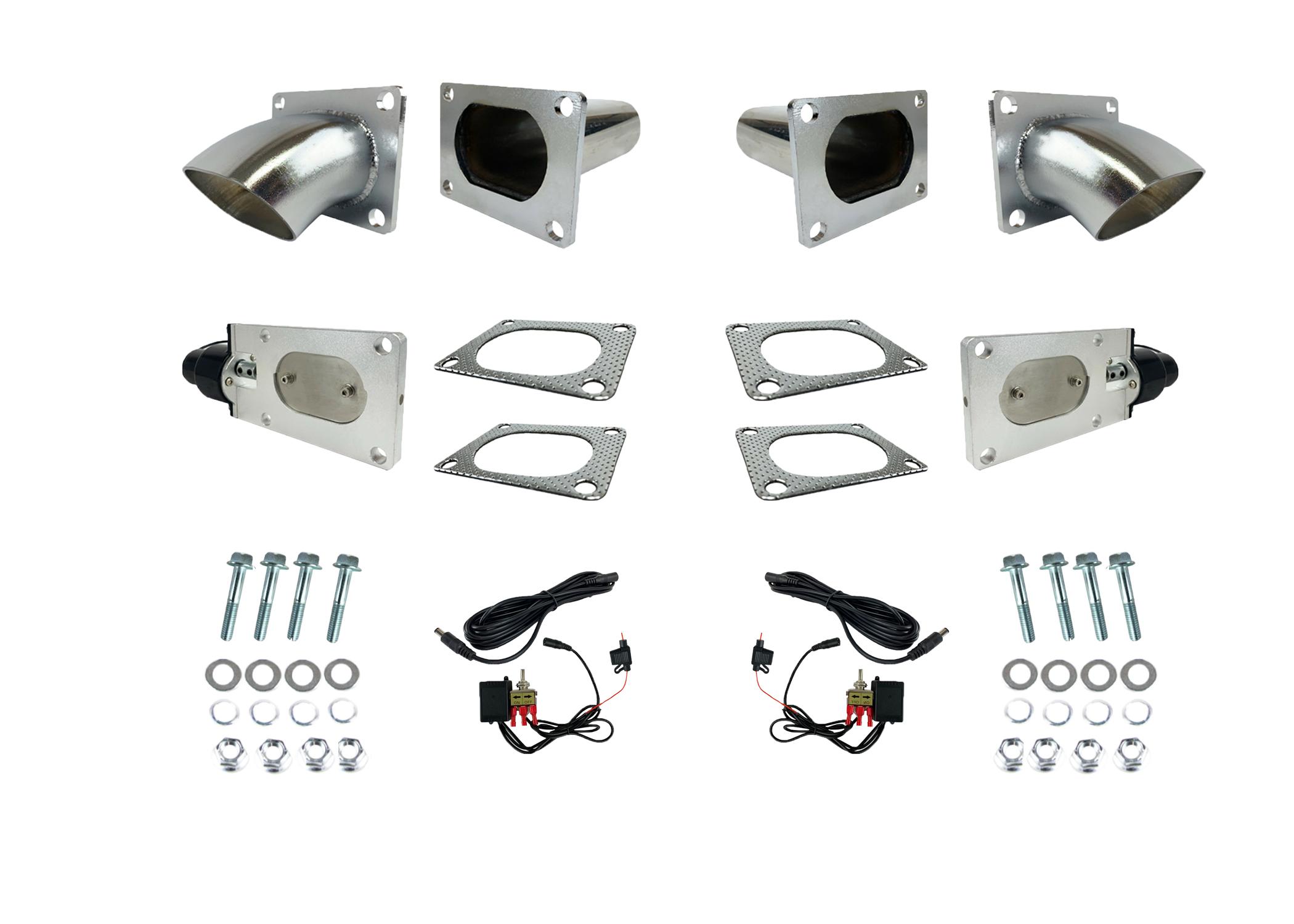 Granatelli 3.0" (76 Mm) Oval Electronic Exhaust Cutout System - Stainless Steel - Set Of 2 - 313530D