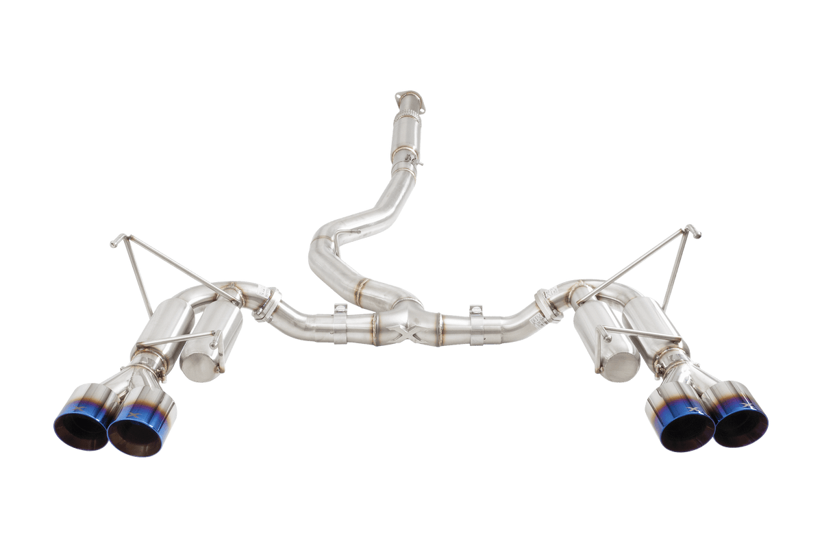 XForce Subaru G3 & VA WRX STI Race cat back system with burnt blue tips - ESSW28BUCS