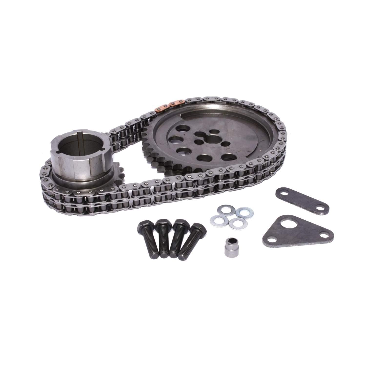 Comp Cams Hex-Adjust Double Chain Timing Set for 3-Bolt, 24X, 1 Pole Reluctor GM LS - 3173KT