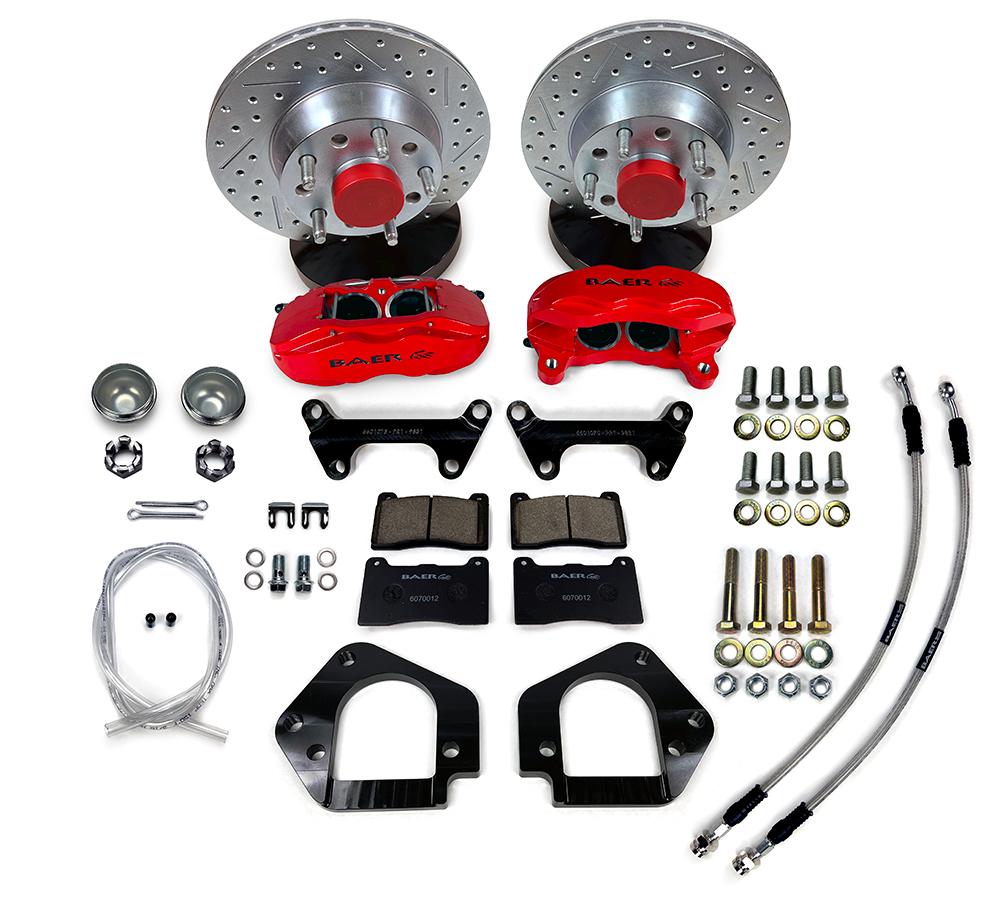 Baer 11" SS4 Int Hub, Front Brake Kit, Hugger Orange, SDZ (1964-1974 Buick, Chevrolet, Oldsmobile, Pontiac Fitments) - 4301685HO