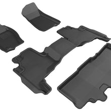 3D MAXpider 2006-2010 Jeep Commander Kagu 1st & 2nd & 3rd Row Floormats - Black