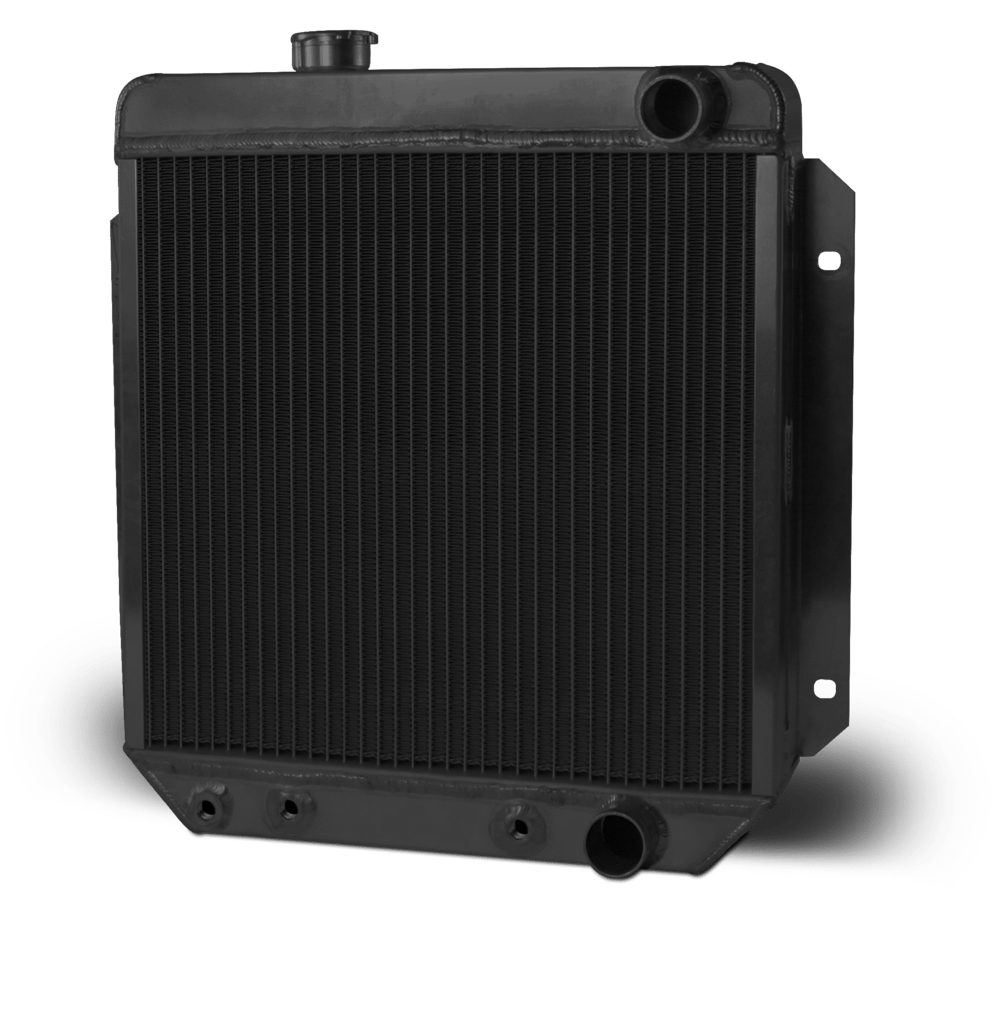 AFCO Aluminum Black Radiator 1964 1/2-66 Mustang Black Passenger Outlet AFCO - 80276-B-NA-N