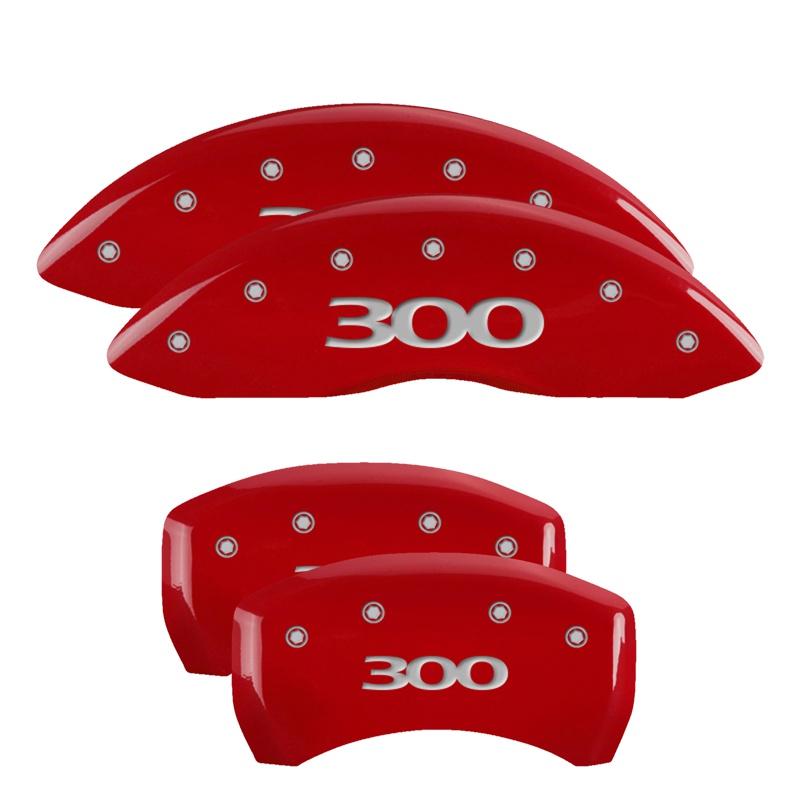 MGP Caliper Covers Set Of 4: Red Finish, Silver 300 (Pre-2017) (2011-2022 300) - 32016S300RD