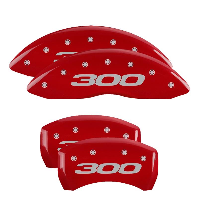 MGP Caliper Covers Set Of 4: Red Finish, Silver Chrysler 300 (2017) (2011-2022 300) - 32016S301RD