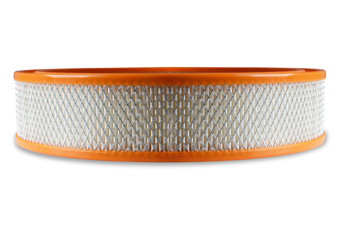 Holley Air Filter - 14"x3" - White Paper Element - Orange Ring.  - 120-179