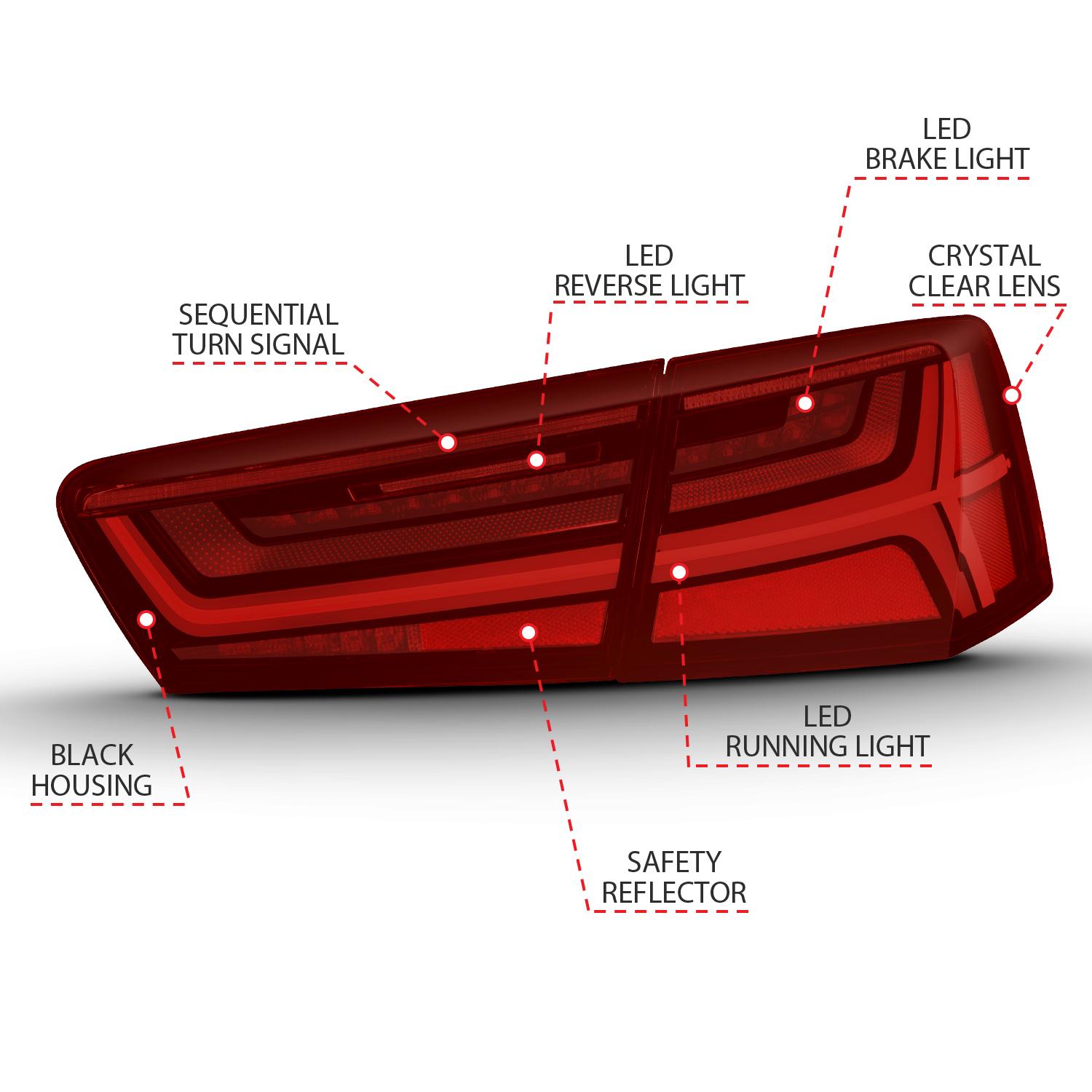 ANZO Led Tail Lights (2012-2018 A6, A6 Quattro, S6) - 321353