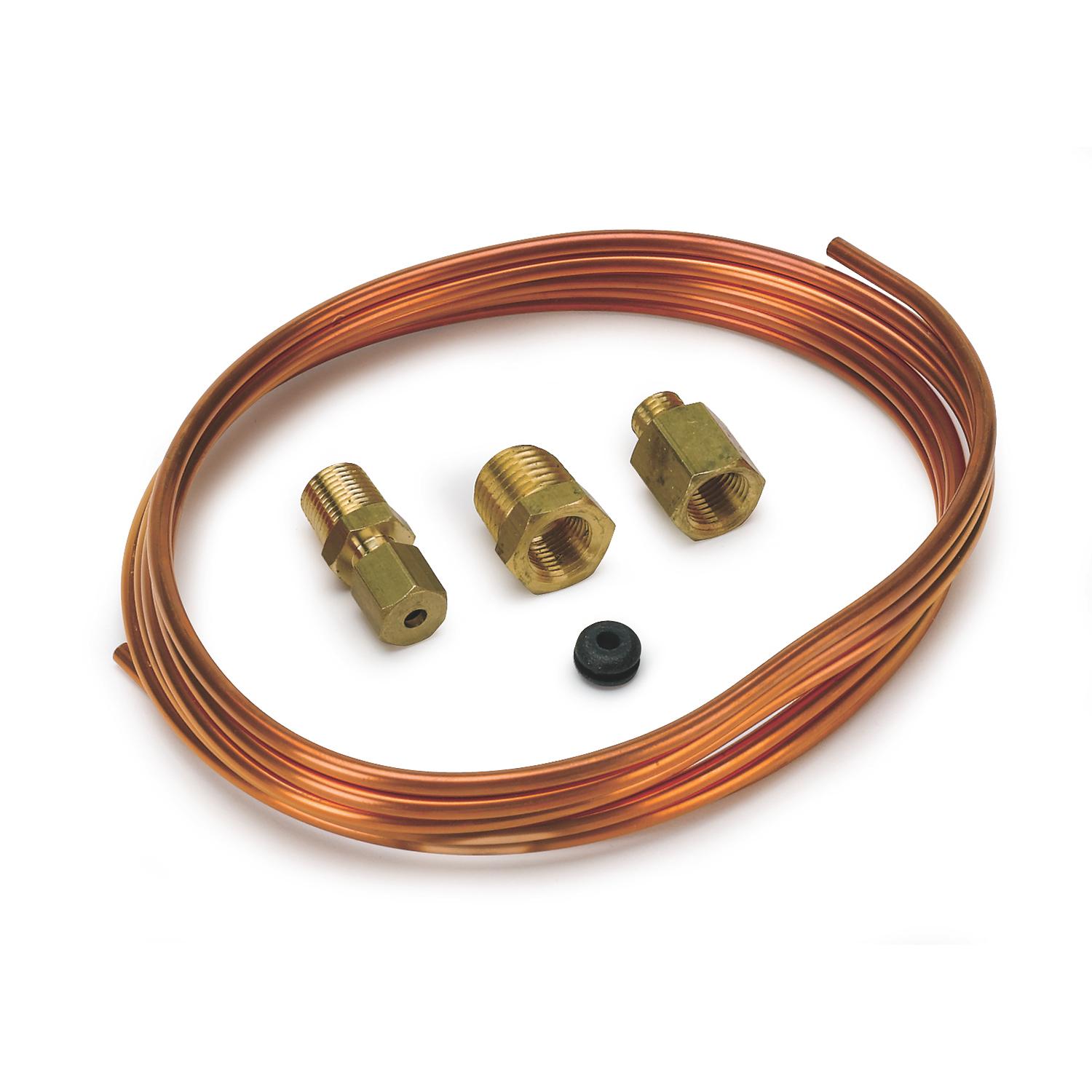 Auto Meter TUBING, COPPER, 1/8", 6FT. LENGTH, INCL. 1/8" NPTF BRASS COMPRESSION FITTINGS - 3224