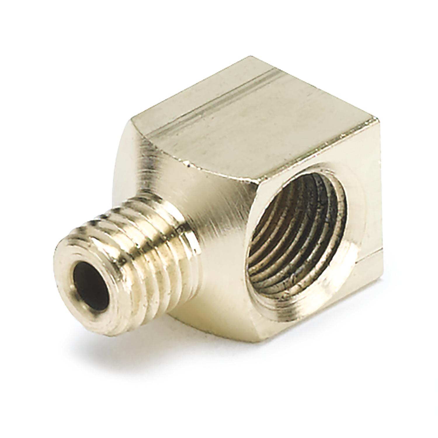 Auto Meter FITTING, ADAPTER, 90 °, 1/8" NPTF FEMALE TO 1/8" COMPRESSION MALE, BRASS - 3272