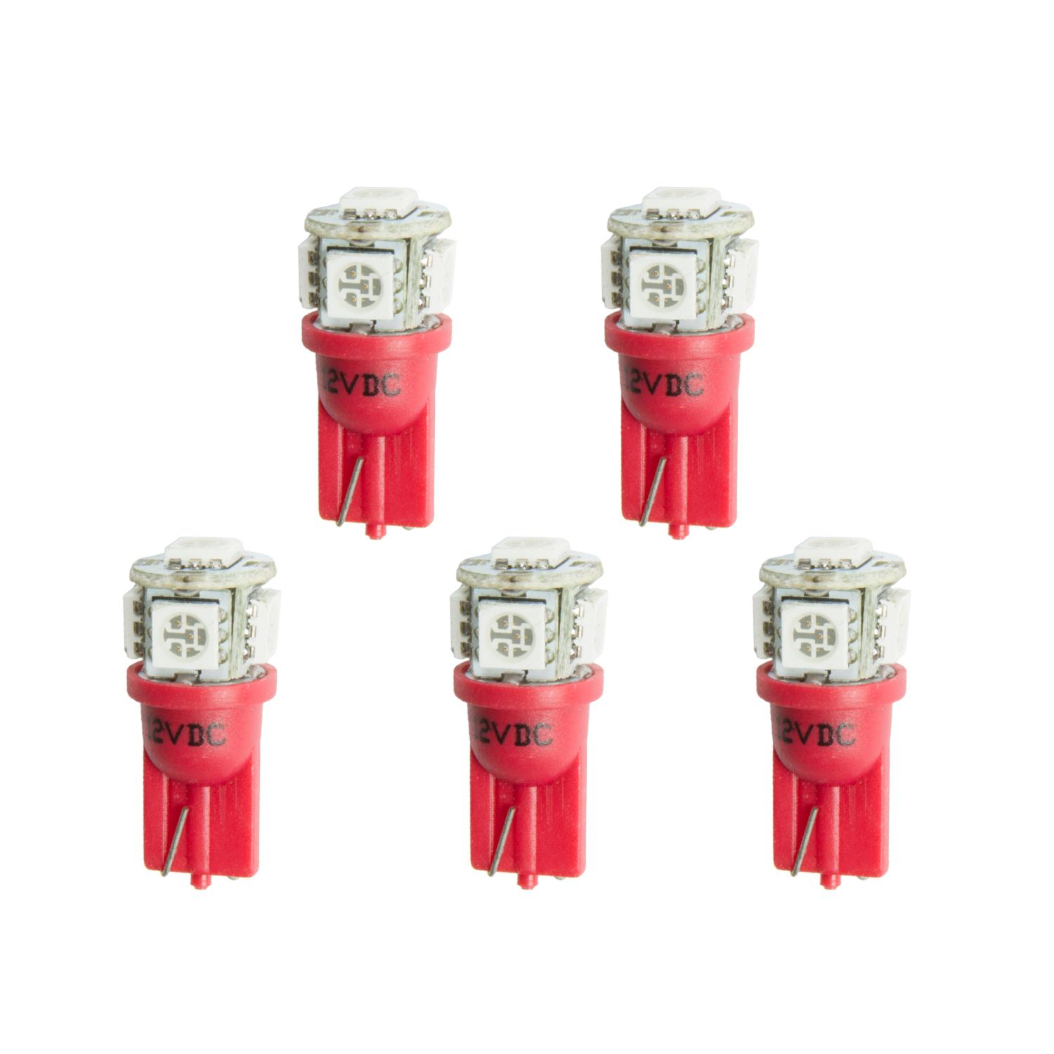 Auto Meter LED BULB, REPLACEMENT, T3 WEDGE, RED, 5 PACK - 3284-K