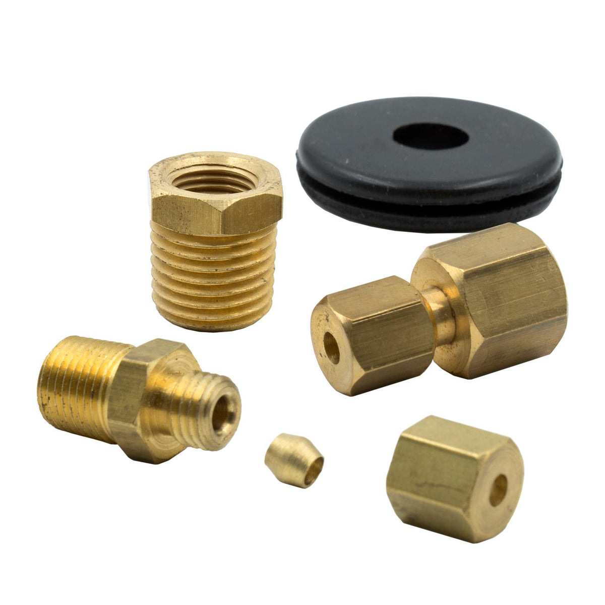 Auto Meter FITTING KIT, 1/8" NPTF COMPRESSION TO 1/8" LINE, BRASS - 3290