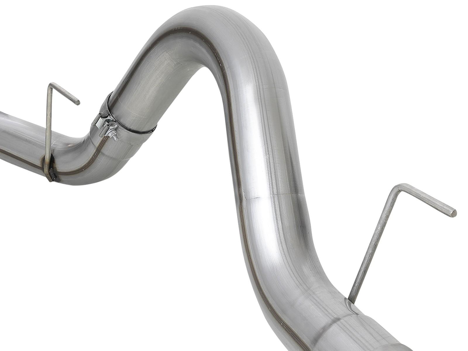 AFE Large Bore-HD 4 IN 409 Stainless Steel DPF-Back Exhaust System w/ Black Tip Ford F-150 2021 V6-3.0L (td) - 49-43143-B