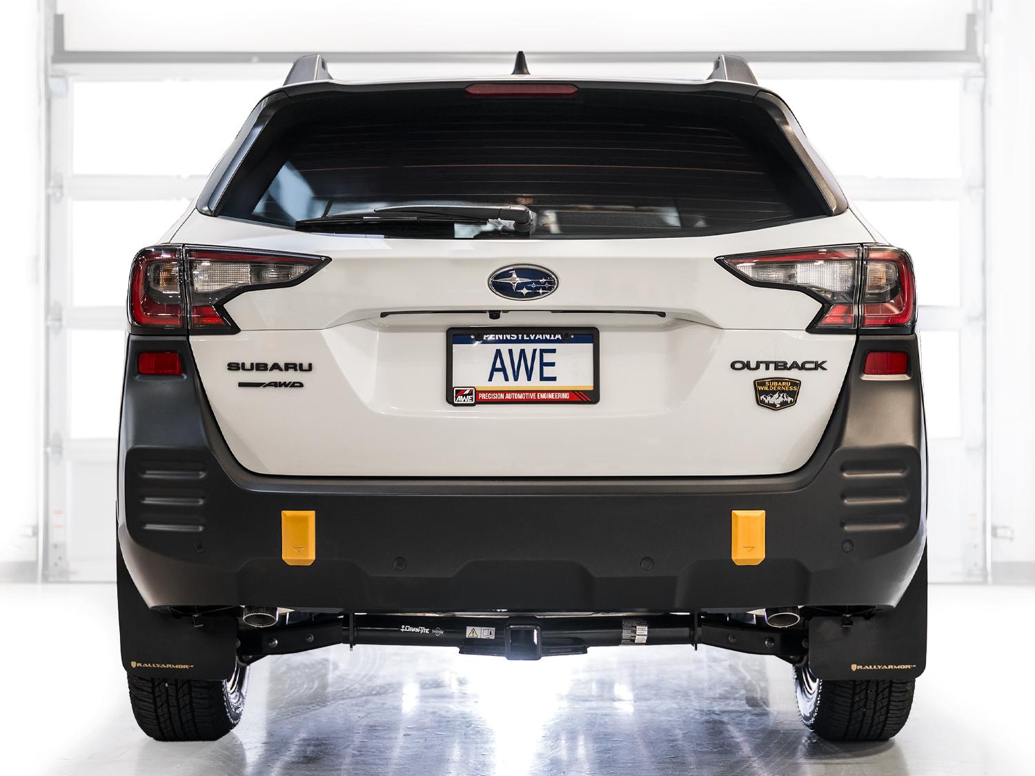 AWE 0FG Exhaust - Dual BashGuards (2020+ Subaru Outback 2.4T) - 3015-38246
