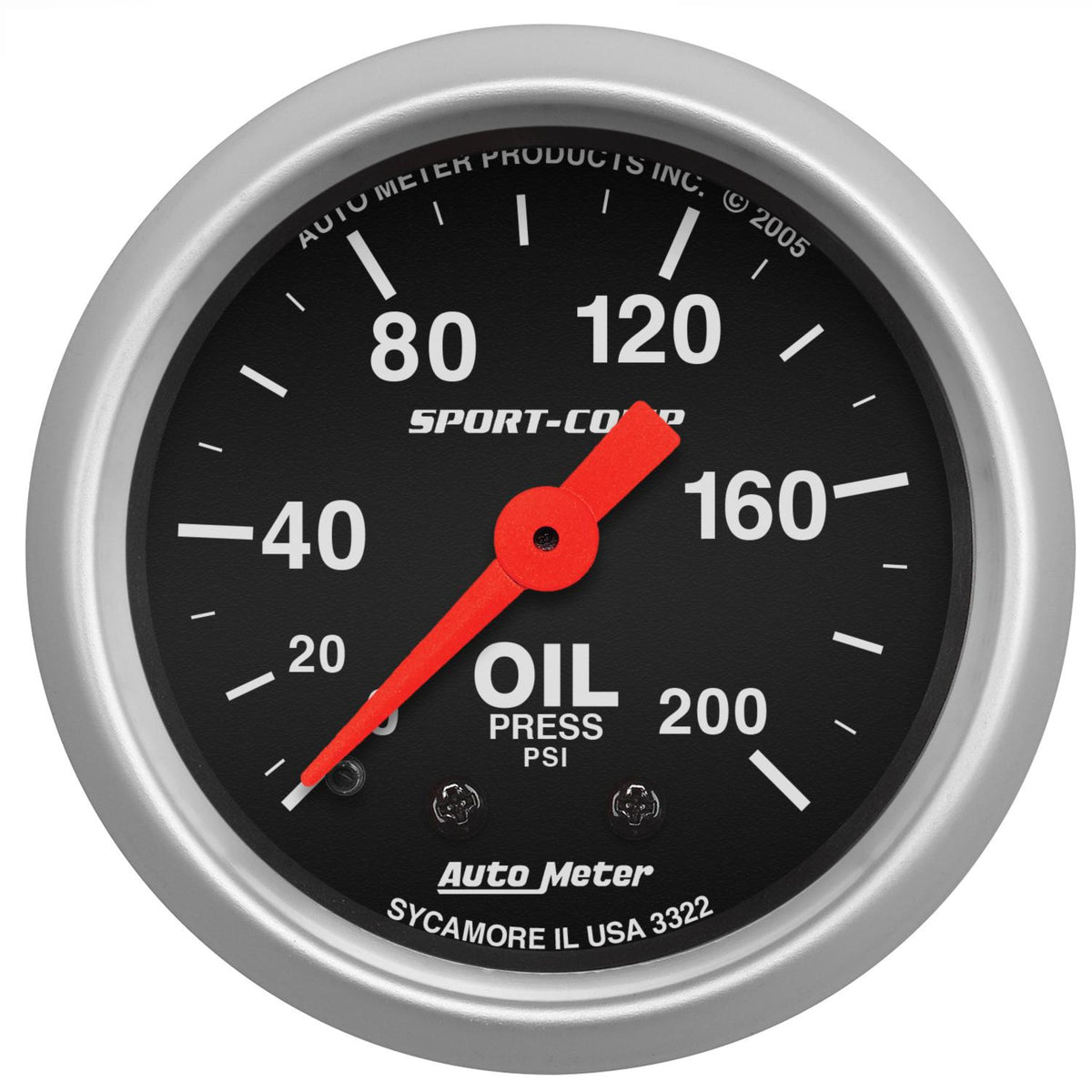 Autometer Sport Comp 2-1/16" Mechanical 0-200psi Oil Pressure