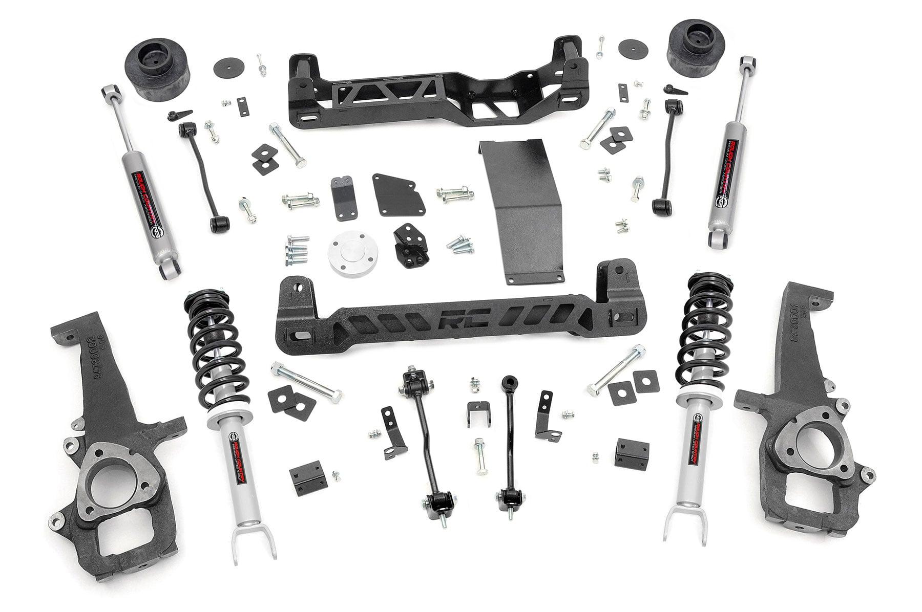 Rough Country 4in Dodge Suspension Lift Kit, N3 Struts & N3 Shocks (12-18 Ram 1500 4WD) (2019-2020 Ram 1500 Classic) - 33332