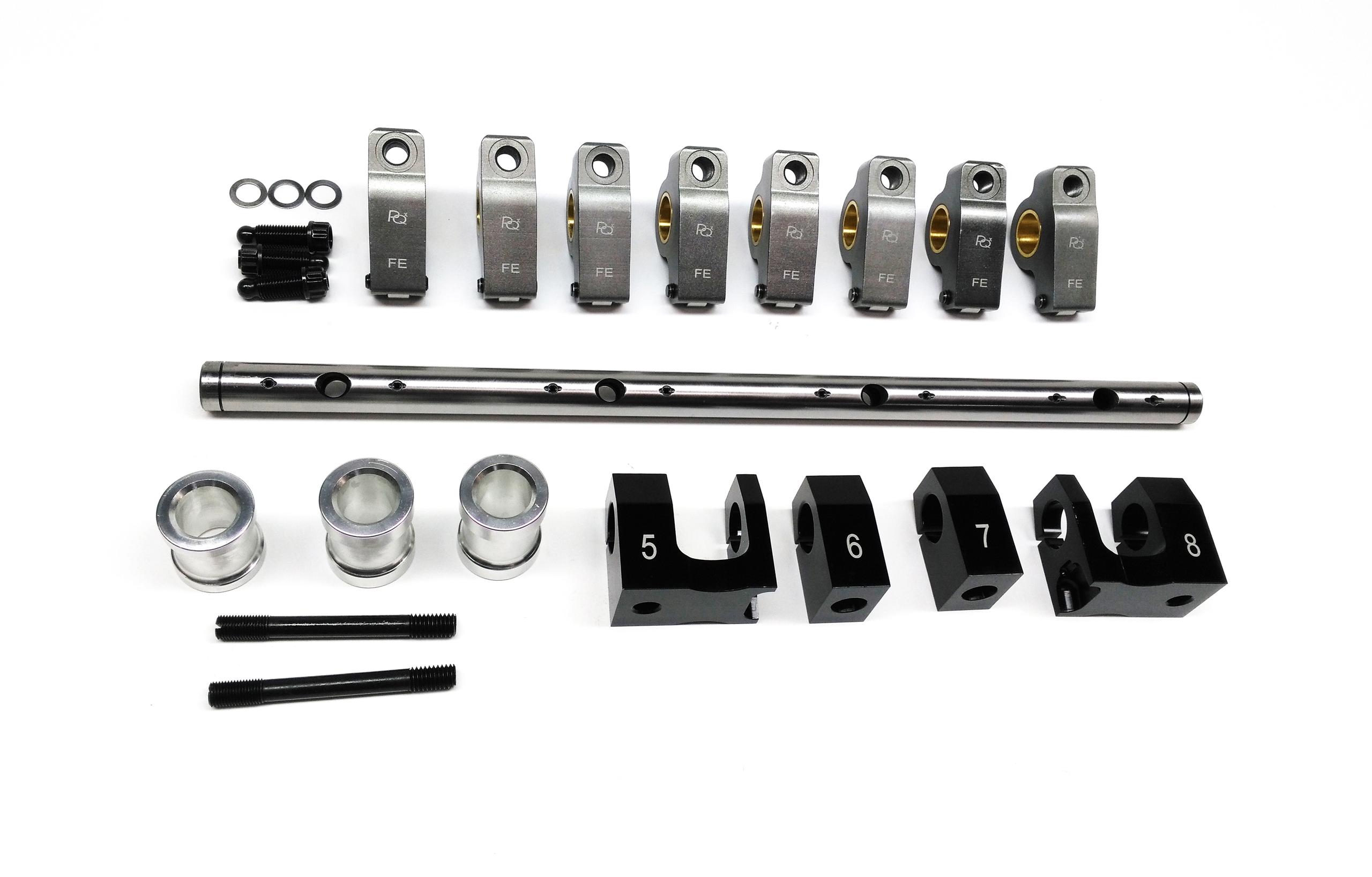 PRW Shaft Rocker System, 6061 T-6 Billet Alum, Ford 352-428 Fe, 1.75 Ratio, Oem Lr/Cj & Mr/Tp/Edelbrock Heads. Kit Includes 16 - Platinum - 3339032