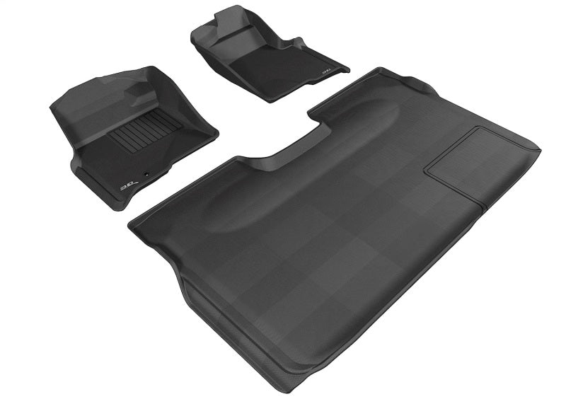 3D MAXpider 2009-2010 Ford F-150 Supercrew Kagu 1st & 2nd Row Floormats - Black