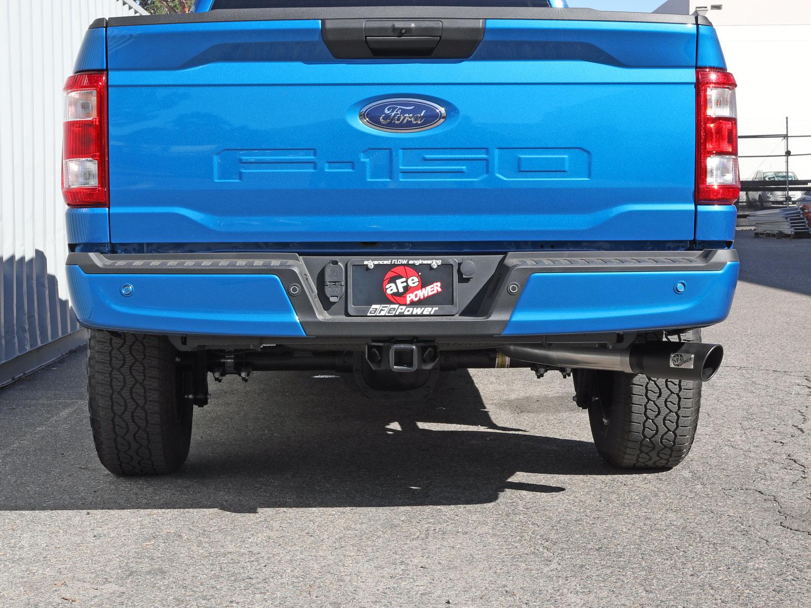AFE 49-43125-B Apollo GT Series 3 IN to 3-1/2 IN 409 Stainless Steel Cat-Back Exhaust System w/ Black Tip (2021-2025 Ford F-150 V6-2.7 TT / 3.5L TT / V8-5.0L)