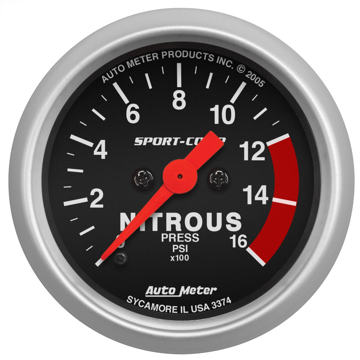 Autometer Sport Comp 2-1/16" Electric Nitrous Pressure Gauge